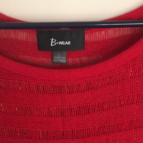 Red and sparkly. Size L juniors. By B wear NWOT - Picture 4 of 5